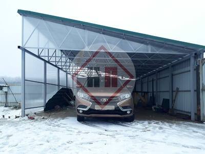 стальной односкатный навес с фрамугой