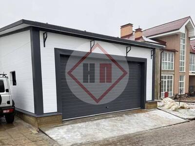 односкатный гараж из сэндвич-панелей с автоматикой doorhan